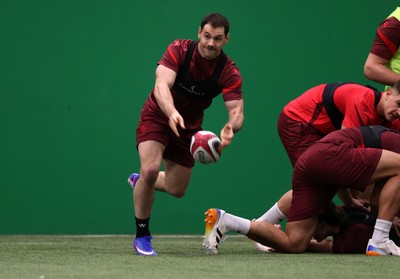 170226 - Wales Rugby Training ahead of their Six Nations game against Scotland - Tomos Williams during training