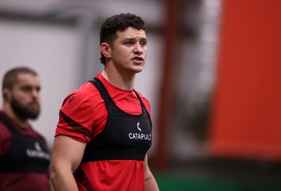 170226 - Wales Rugby Training ahead of their Six Nations game against Scotland - James Botham during training