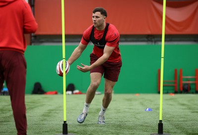 170226 - Wales Rugby Training ahead of their Six Nations game against Scotland - Mason Grady during training