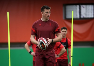 170226 - Wales Rugby Training ahead of their Six Nations game against Scotland - Adam Beard during training