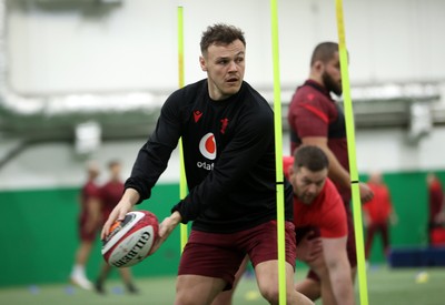 170226 - Wales Rugby Training ahead of their Six Nations game against Scotland - Jarrod Evans during training