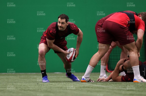 170226 - Wales Rugby Training ahead of their Six Nations game against Scotland - Tomos Williams during training