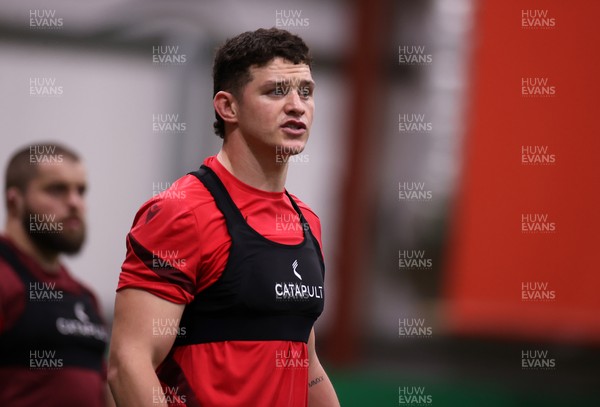 170226 - Wales Rugby Training ahead of their Six Nations game against Scotland - James Botham during training