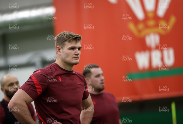 170226 - Wales Rugby Training ahead of their Six Nations game against Scotland - Taine Plumtree during training