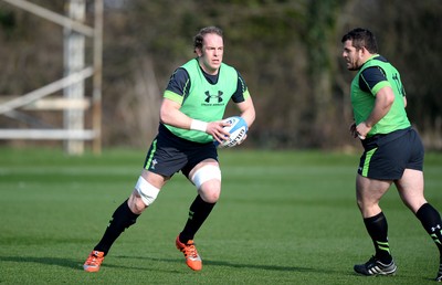 170315 - Wales Rugby Training -Alun Wyn Jones during training