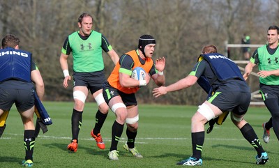 170315 - Wales Rugby Training -Dan Lydiate during training