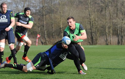 170315 - Wales Rugby Training -George North during training