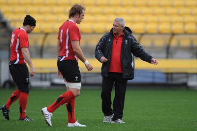 17.06.10 - Wales Rugby Training - Head Coach Warren Gatland makes a point during training. 