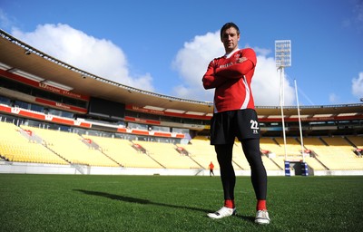 17.06.10 - Wales Rugby Training - Andrew Bishop who has been named in the centre for Wales game against New Zealand on Saturday after training at Westpac Stadium, where Wales will play South Africa during the 2011 Rugby World Cup. 