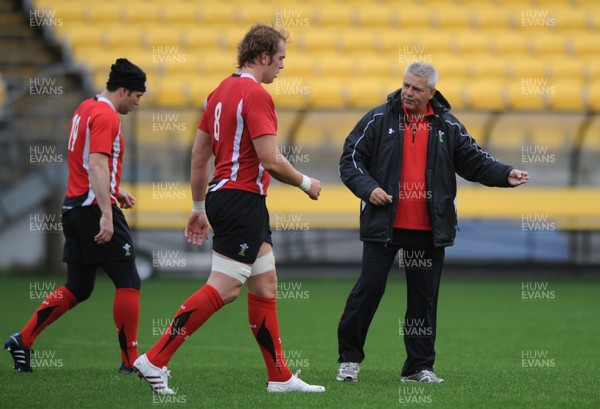 17.06.10 - Wales Rugby Training - Head Coach Warren Gatland makes a point during training. 