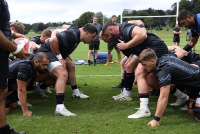 170625 - Wales Rugby Training - Chris Coleman and Gareth Thomas during training