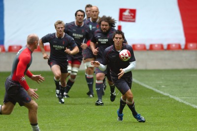17.08.07 - Wales Rugby Training - James Hook in action during training 