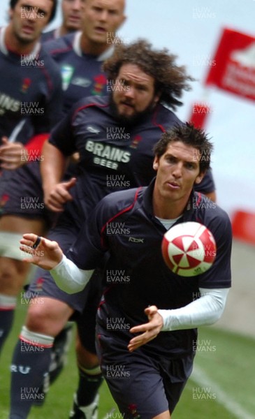 17.08.07 - Wales Rugby Training - James Hook in action during training 