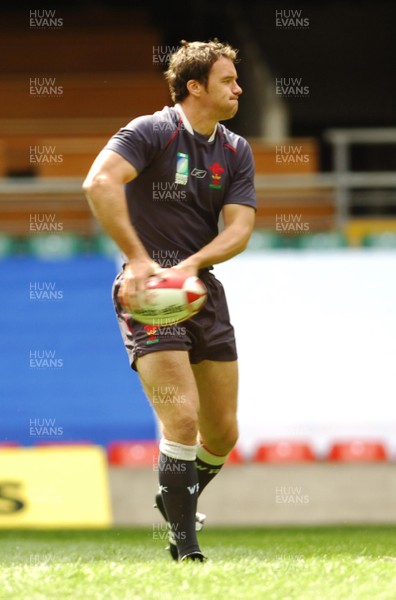 17.08.07 - Wales Rugby Wales' Mark Jones takes part in a training session ahead of his side's clash against Argentina on Saturday 