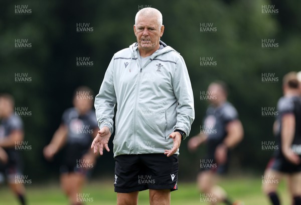 170823 - Wales Rugby Training ahead of their final Rugby World up warm up game against South Africa - Head Coach Warren Gatland during training