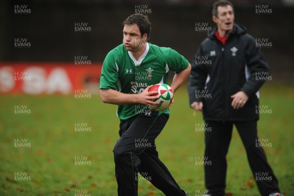 17.11.08 - Wales Rugby Training - Mark Jones in action during training. 