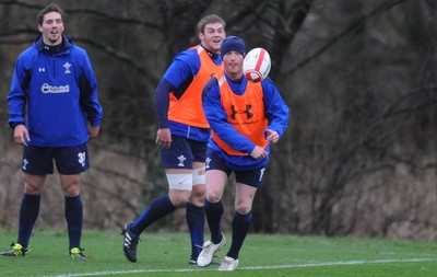 17.11.10 - Wales Rugby Training - Martyn Williams and Dan Lydiate during training. 