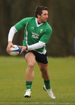 18.02.09 - Wales Rugby Training - Gavin Henson in action during training. 