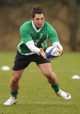 18.02.09 - Wales Rugby Training - Gavin Henson in action during training. 