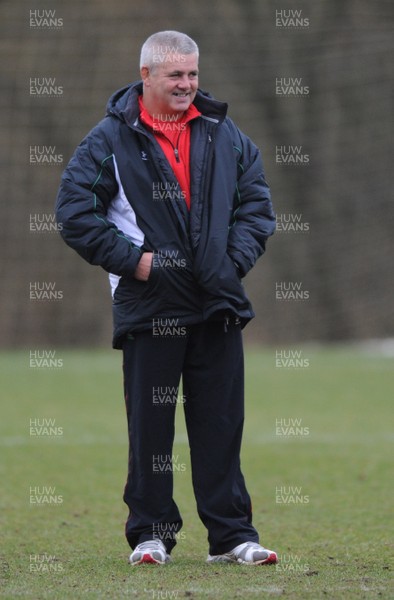 18.02.09 - Wales Rugby Training - Wales head coach, Warren Gatland during training. 