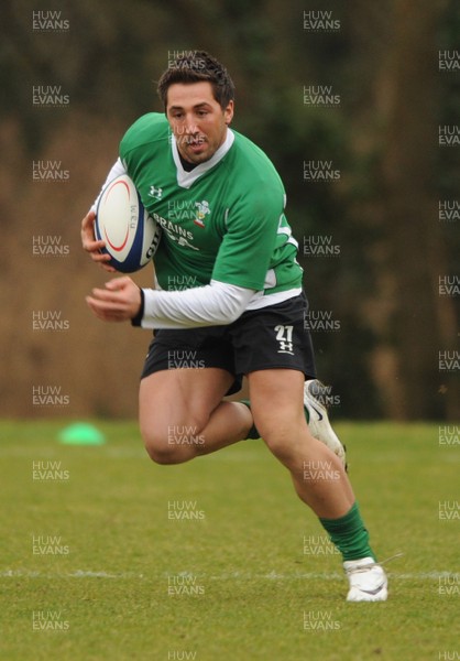 18.02.09 - Wales Rugby Training - Gavin Henson in action during training. 
