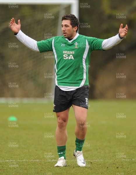 18.02.09 - Wales Rugby Training - Gavin Henson in action during training. 