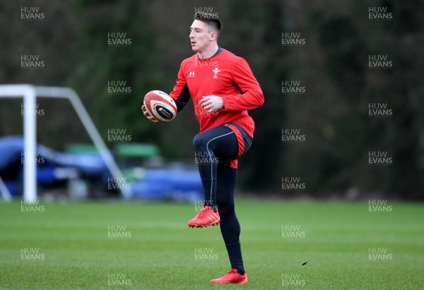 180220 - Wales Rugby Training - Josh Adams during training
