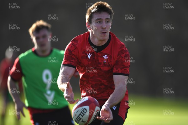 180221 - Wales Rugby Training - Josh Adams during training