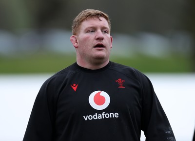 180226 - Wales Rugby Training ahead of their 6 Nations game against Scotland - Rhys Carre during training