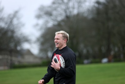 180226 - Wales Rugby Training ahead of their 6 Nations game against Scotland - Blair Murray during training