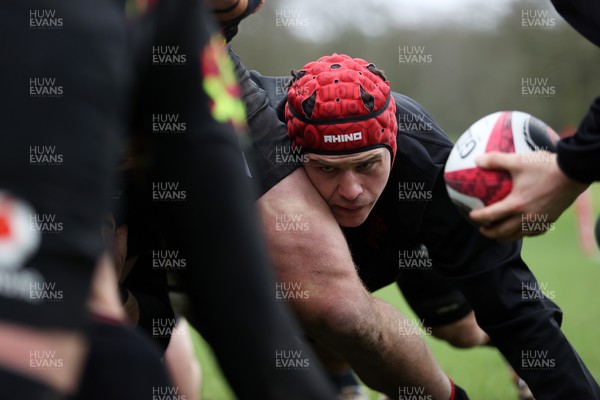 180226 - Wales Rugby Training ahead of their 6 Nations game against Scotland - James Botham during training