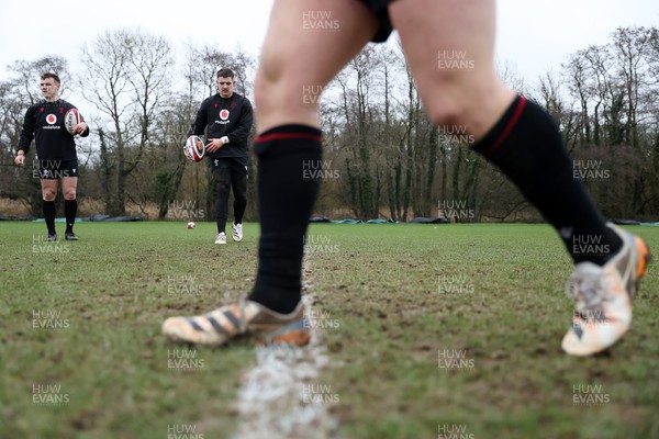 180226 - Wales Rugby Training ahead of their 6 Nations game against Scotland - Joe Hawkins during training