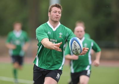 18.05.09 - Wales Rugby Training - Ian Gough in action during training. 