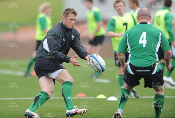 18.05.09 - Wales Rugby Training - Dafydd Jones in action during training. 