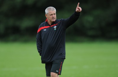 18.08.11 - Wales Rugby Training - Head coach Warren Gatland during training. 