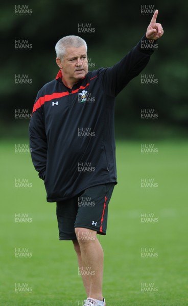 18.08.11 - Wales Rugby Training - Head coach Warren Gatland during training. 