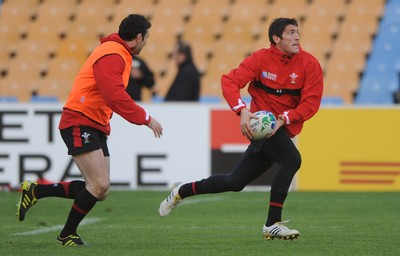 18.10.11 - Wales Rugby Training - James Hook during training. 