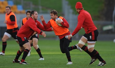 18.10.11 - Wales Rugby Training - Leigh Halfpenny during training. 