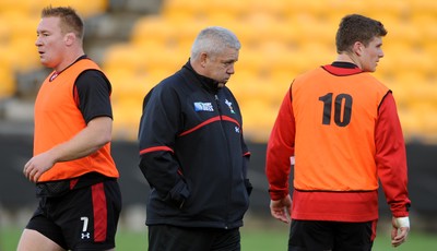 18.10.11 - Wales Rugby Training - Wales head coach Warren Gatland during training. 