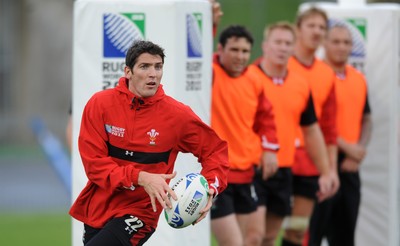 18.10.11 - Wales Rugby Training - James Hook during training. 