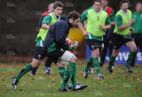 18.11.08 - Wales Rugby Training - Ryan Jones in action during training 