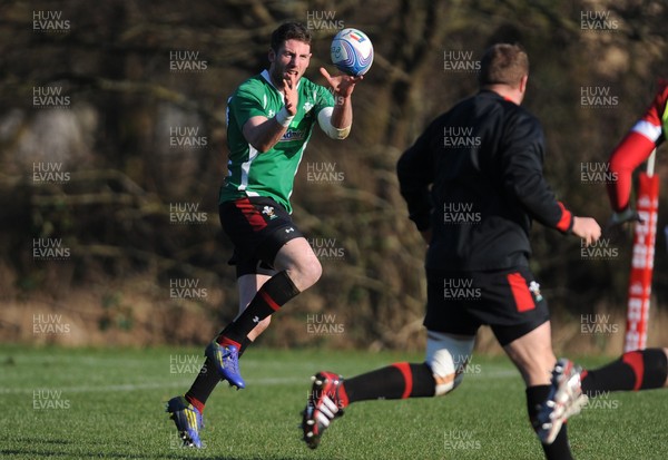 190213 - Wales Rugby Training -Alex Cuthbert during training