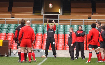 190203 - Wales Rugby Training - New Welsh captain Jonathan Humphreys at training