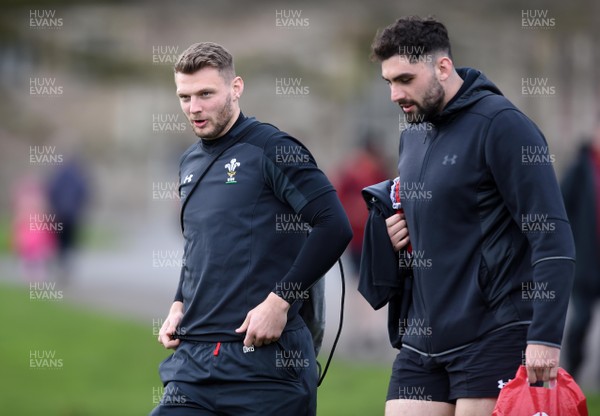 190219 - Wales Rugby Training - Dan Biggar and Cory Hill during training