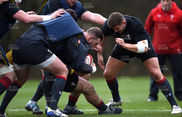 190219 - Wales Rugby Training - Dillon Lewis during training