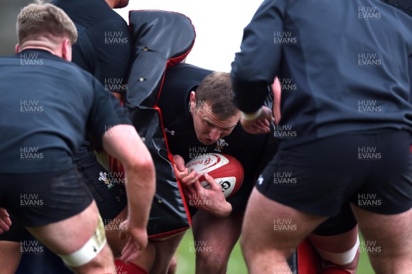 190219 - Wales Rugby Training - Hadleigh Parkes during training