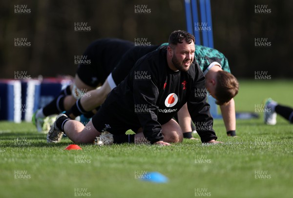190224 - Wales Rugby Training in the week leading up to their 6 Nations clash with Ireland - Harri O'Connor during training