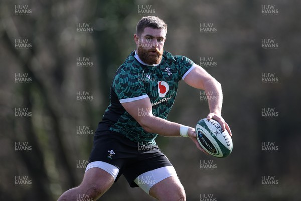 190224 - Wales Rugby Training in the week leading up to their 6 Nations clash with Ireland - Kemsley Mathias during training