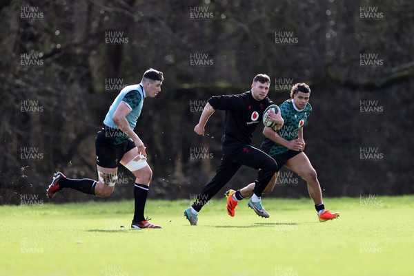 190224 - Wales Rugby Training in the week leading up to their 6 Nations clash with Ireland - Mason Grady during training