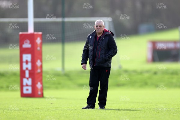 190224 - Wales Rugby Training in the week leading up to their 6 Nations clash with Ireland - Warren Gatland, Head Coach during training